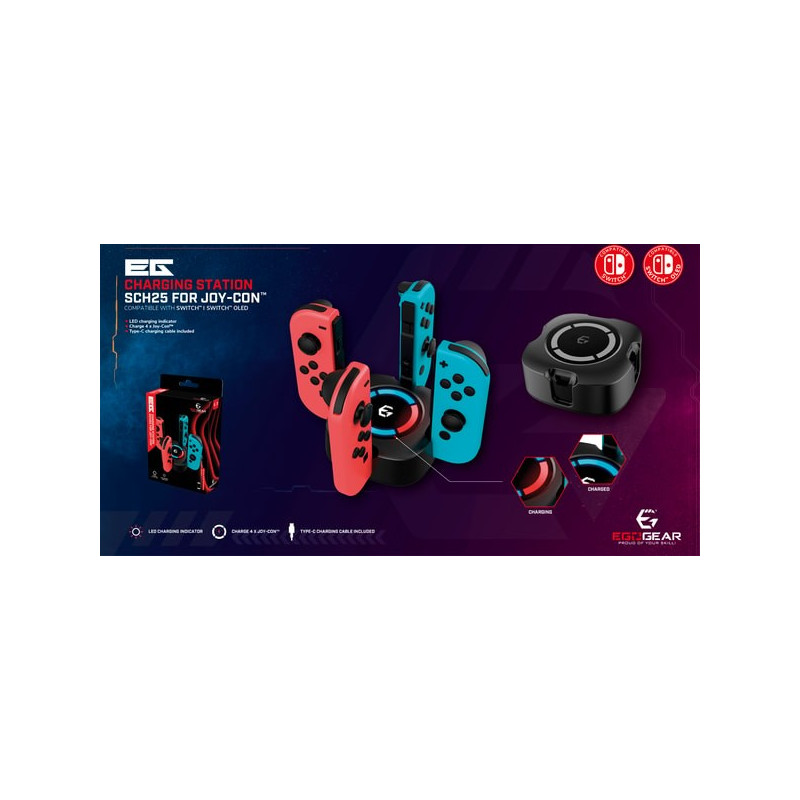 EgoGear - Socle de charge premium SCH25 noir pour manettes Joy-Con