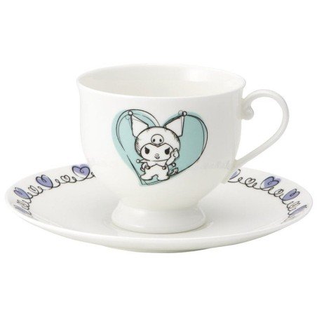 Sanrio tasse et soucoupe porcelaine Bone China Kuromi | 4973307705205