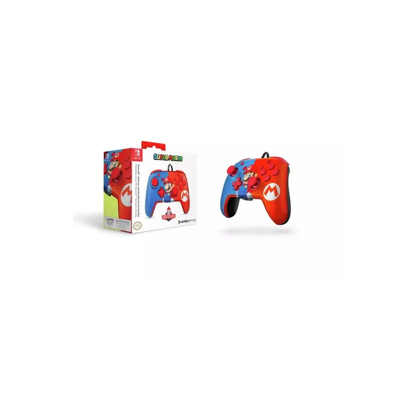 PDPgaming - Deluxe bedrade faceoff-controller + audio voor Nintendo Switch - Mario | 708056068257