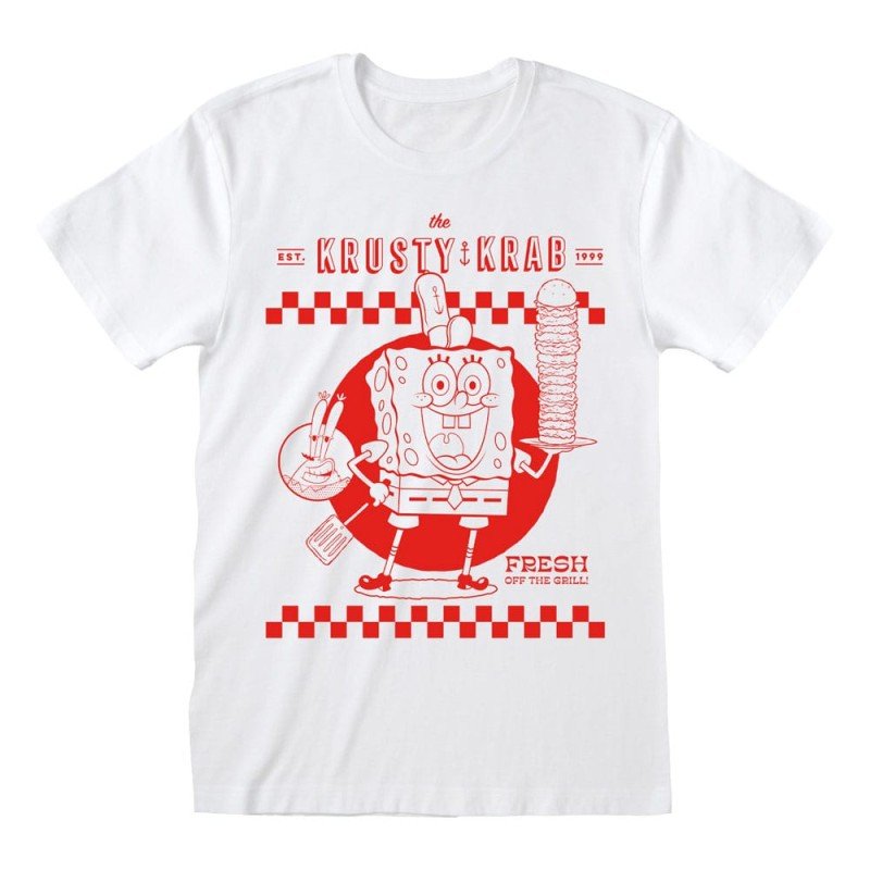 Bob l´éponge T-Shirt Krusty Krab White (XL) | 5056811535410