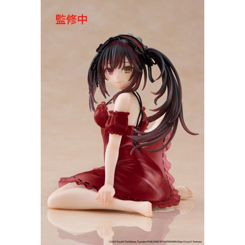 Date A Live V PVC Statue Desktop Cute Figure Kurumi Tokisaki Nightwear Ver. Renewal 13 cm | 0840342403998