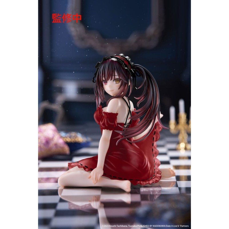 Date A Live V PVC Statue Desktop Cute Figure Kurumi Tokisaki Nightwear Ver. Renewal 13 cm | 0840342403998