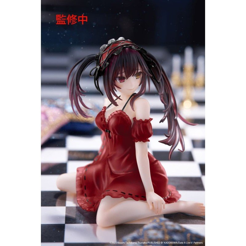 Date A Live V PVC Statue Desktop Cute Figure Kurumi Tokisaki Nightwear Ver. Renewal 13 cm | 0840342403998