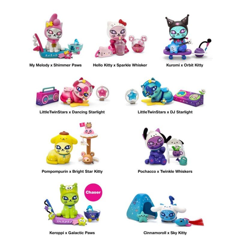 Hello Kitty Blind Box Figures Assortment Galactic Cats x Hello Kitty & Friends 7 cm (8) | 0840080827414