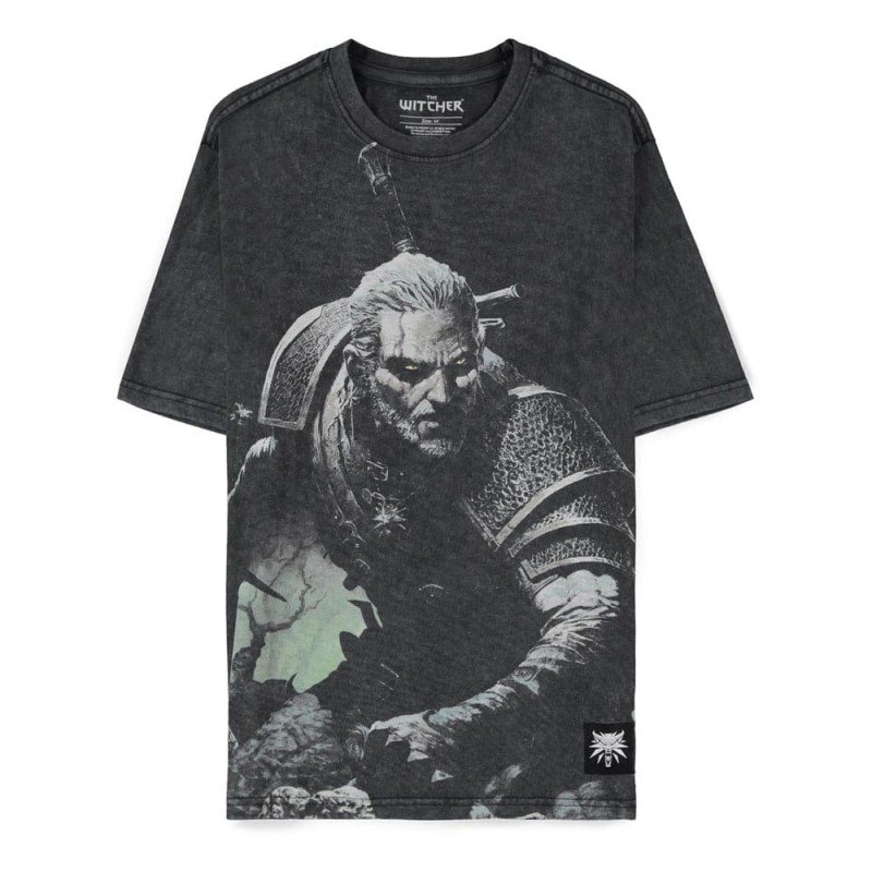 The Witcher Wild Hunt T-Shirt Geralt Washed Size XL | 8718526414578