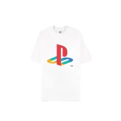 PlayStation T-Shirt Logo White Loose Fit Size L | 8718526415292