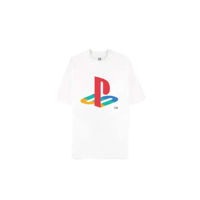 PlayStation T-Shirt Logo White Loose Fit Size L | 8718526415292