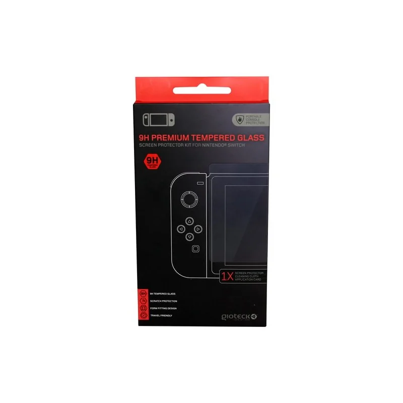 Gioteck - 9H Premium Tempered Glass Screen Protector Kit for Nintendo Switch | 812313010634