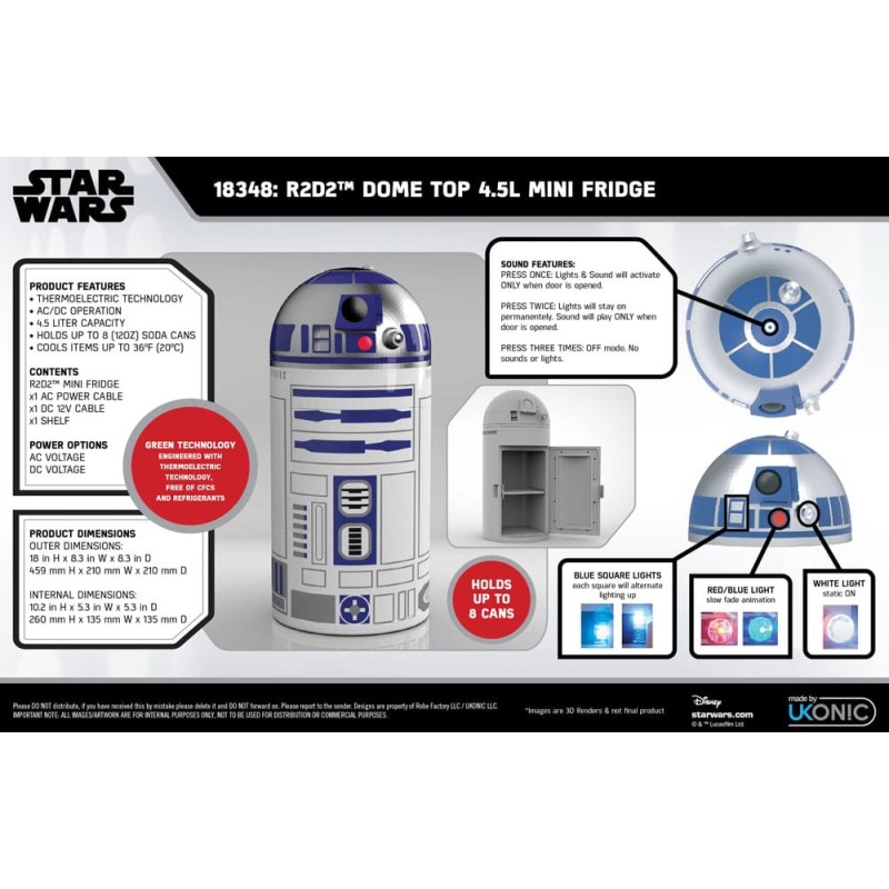 Star Wars Mini réfrigérateur Thermoelectric Cooler R2D2 4,5 l 