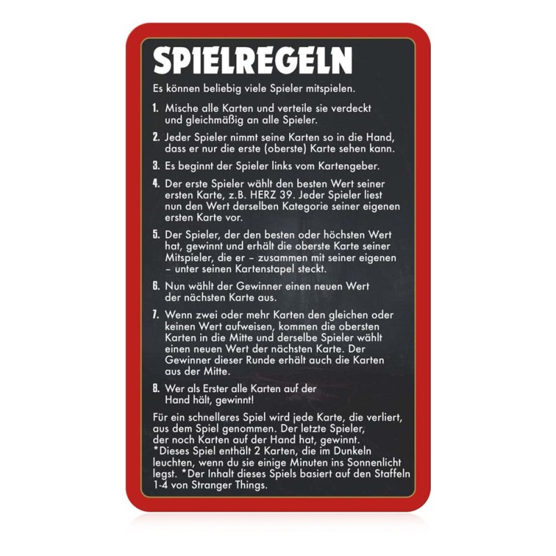 Stranger Things Jeu de cartes Top Trumps Collectables *ALLEMAND* | 5036905056823