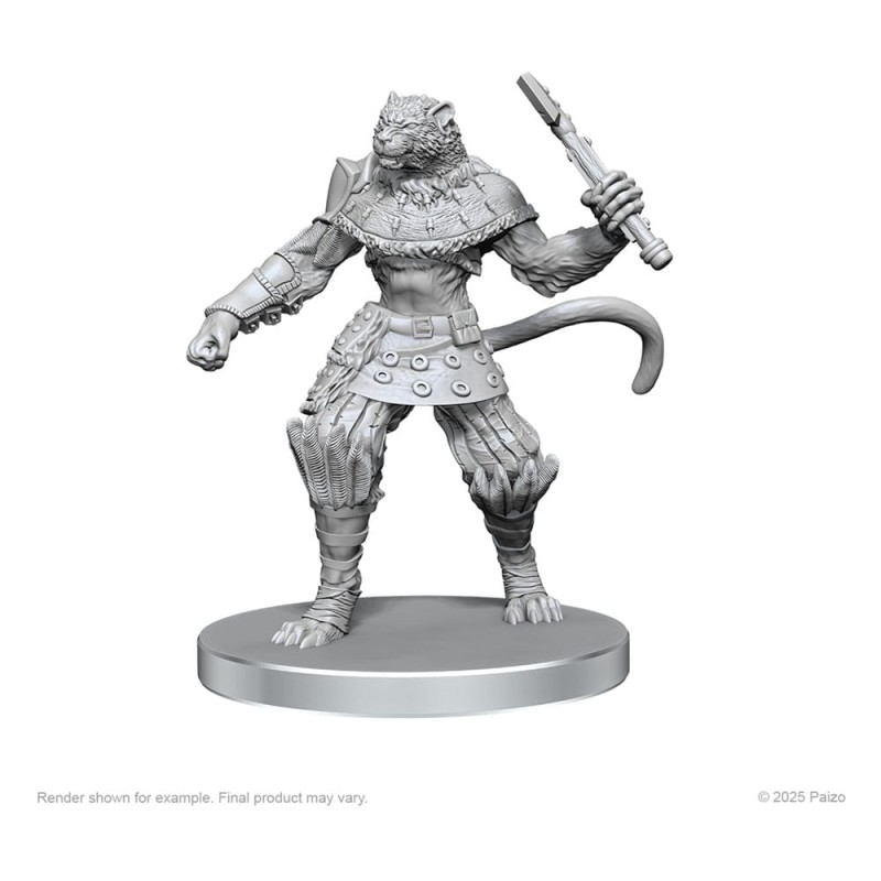 Pathfinder Deep Cuts Unpainted Miniatures Elf Hunter & Catfolk Bandit | 0634482975824