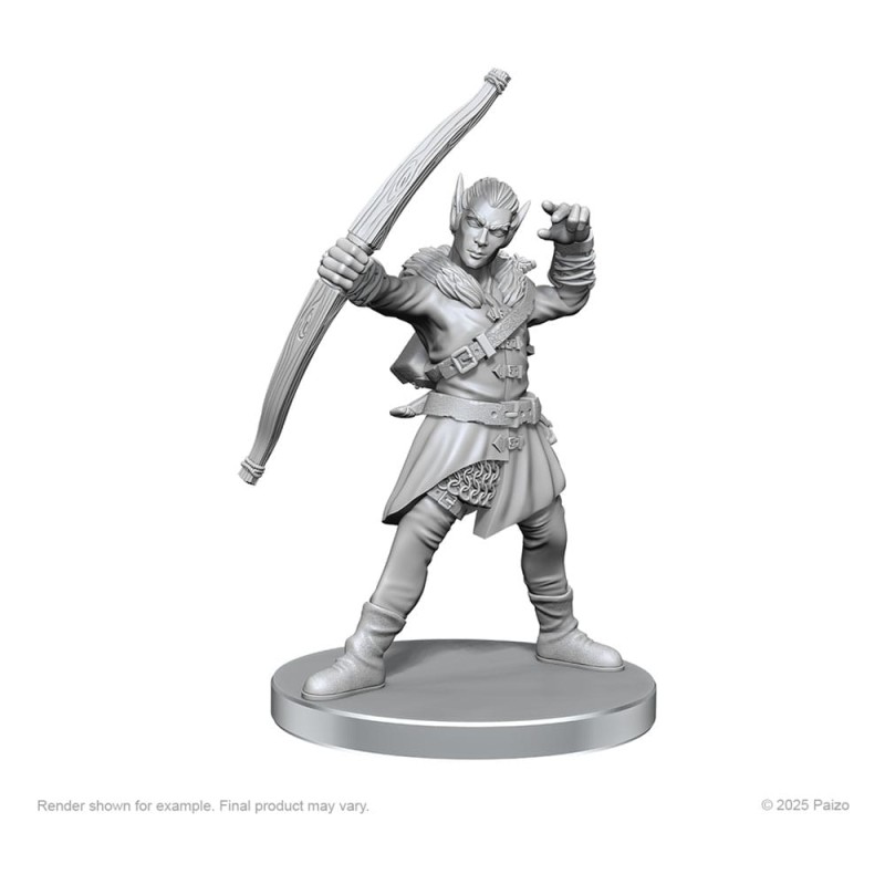 Pathfinder Deep Cuts Unpainted Miniatures Elf Hunter & Catfolk Bandit | 0634482975824