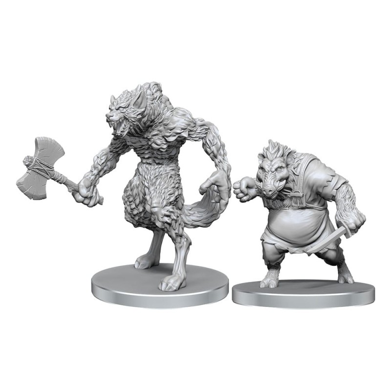 Pathfinder Deep Cuts Unpainted Miniatures Werewolf & Wereboar | 0634482975831