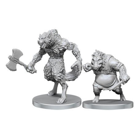 Pathfinder Deep Cuts Unpainted Miniatures Werewolf & Wereboar | 0634482975831