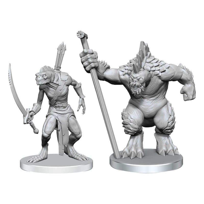 Pathfinder Deep Cuts Unpainted Miniatures Xulgath Skirmisher & Stoneliege | 0634482975848