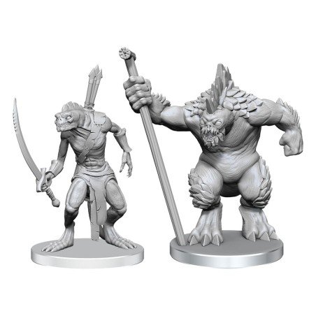 Pathfinder Deep Cuts Unpainted Miniatures Xulgath Skirmisher & Stoneliege | 0634482975848
