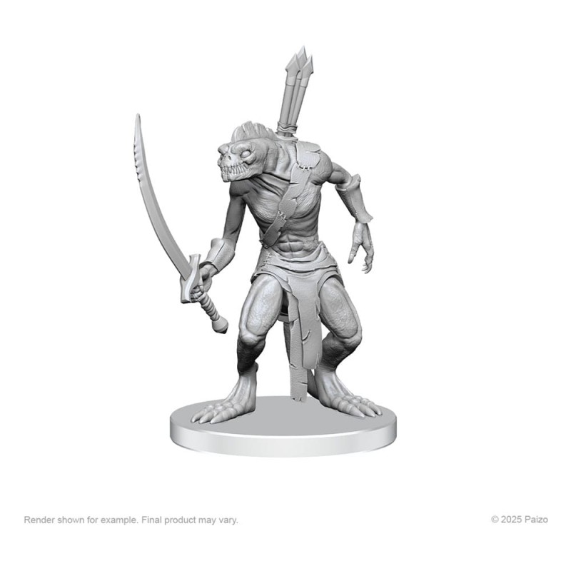 Pathfinder Deep Cuts Unpainted Miniatures Xulgath Skirmisher & Stoneliege | 0634482975848
