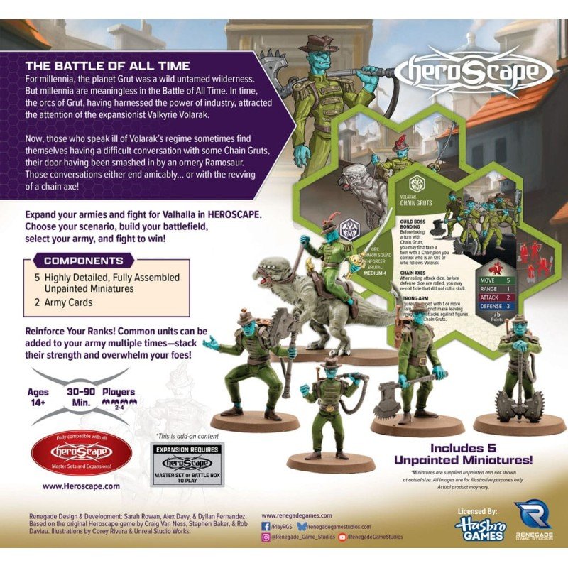 Heroscape Expansion de l'armée Age of Annihilation Chain Gruts & Ramosaur Rider (Common) *ANGLAIS* | 0810011728882