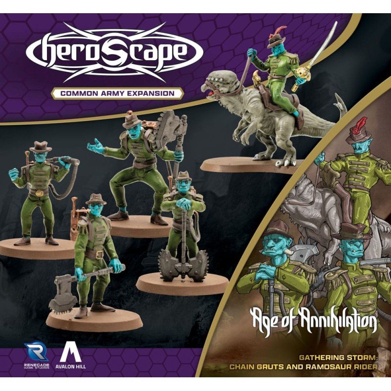 Heroscape Expansion de l'armée Age of Annihilation Chain Gruts & Ramosaur Rider (Common) *ANGLAIS* | 0810011728882