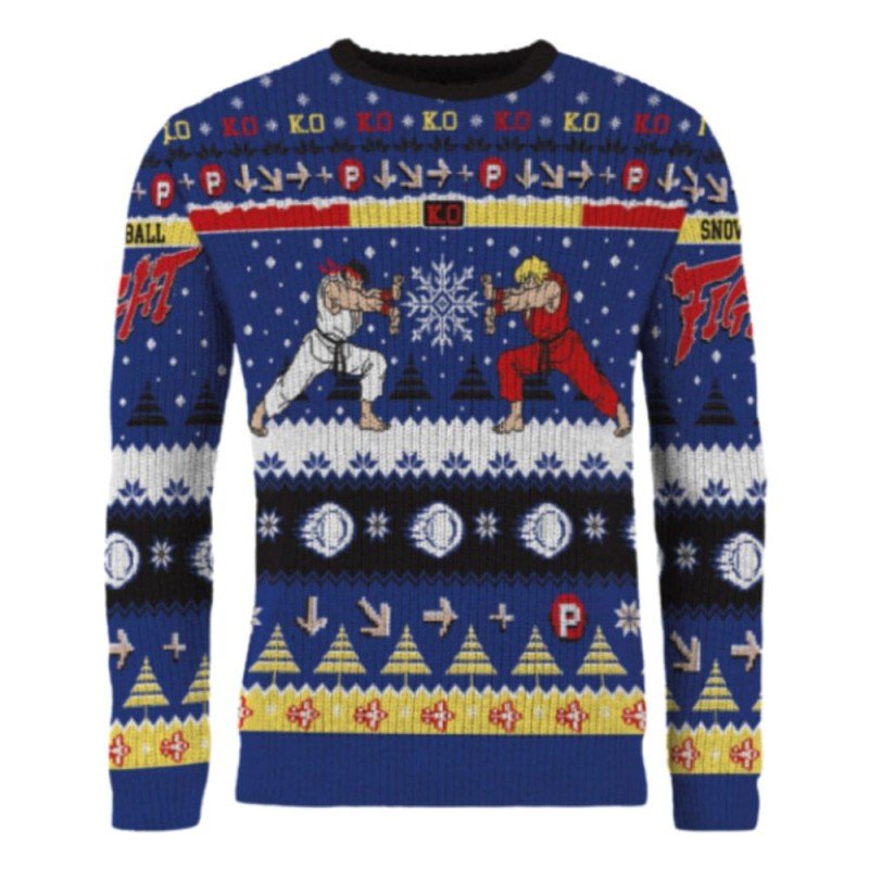 Street Fighter Christmas Sweater Ryu & Ken Size M | 5061036143661