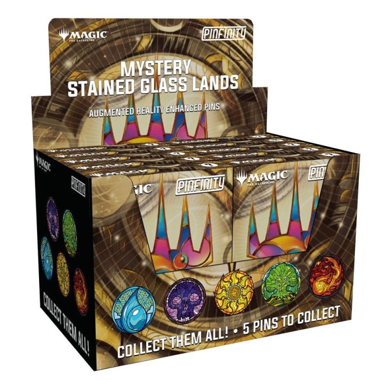 Magic: The Gathering assortiment Pin's Blind Box Mystery Stained Glass Lands (10) | 0810188491718