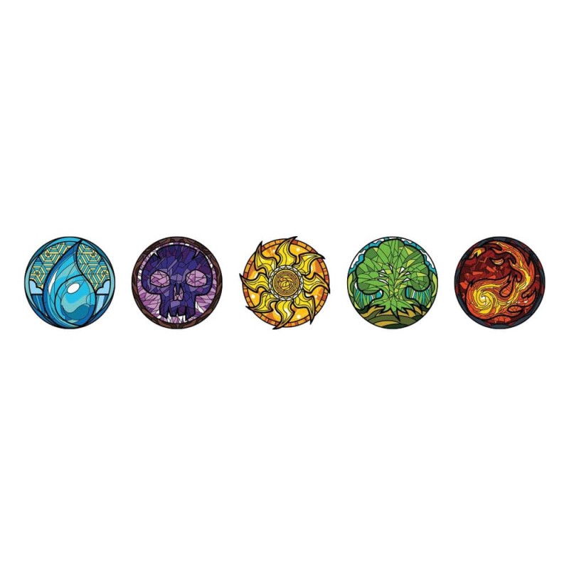 Magic: The Gathering assortiment Pin's Blind Box Mystery Stained Glass Lands (10) | 0810188491718