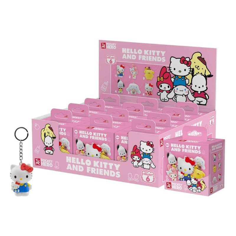 Sanrio Pocket Hero Keychain Hello Kitty and Friends Series 1 Blind Box Display (12) | 4895217516682