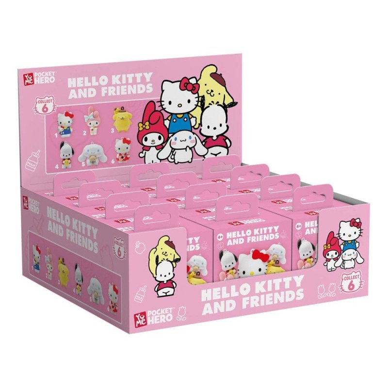 Sanrio Pocket Hero Keychain Hello Kitty and Friends Series 1 Blind Box Display (12) | 4895217516682