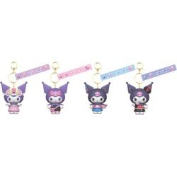 Sanrio Kuromi Cute Outfit Series Keychain with Hand Strap Kuromi Display (12)