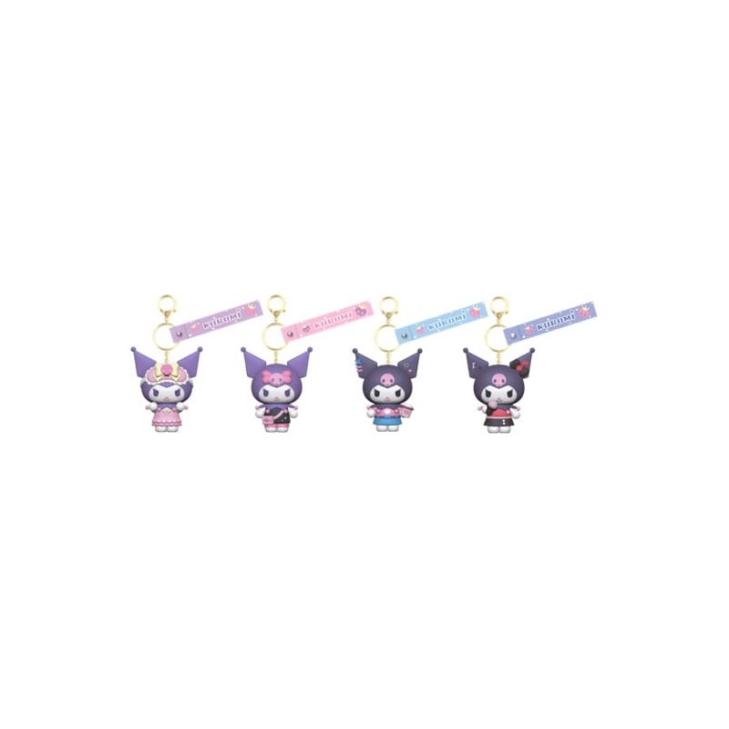 Sanrio Kuromi Cute Outfit Series Keychain with Hand Strap Kuromi Display (12) | 4895217517658