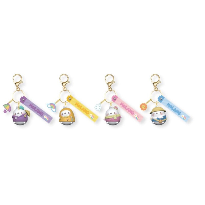 Molang Weather Series Keychain with Hand Strap Display (12) | 4895217562108