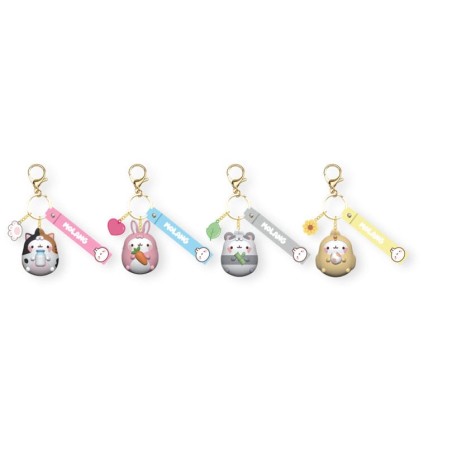 Molang Animal Costume Series Keychain with Hand Strap Display (12) | 4895217562207