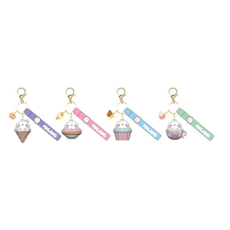 Molang Snack Time Series Keychain with Hand Strap Display (12) | 4895217562306