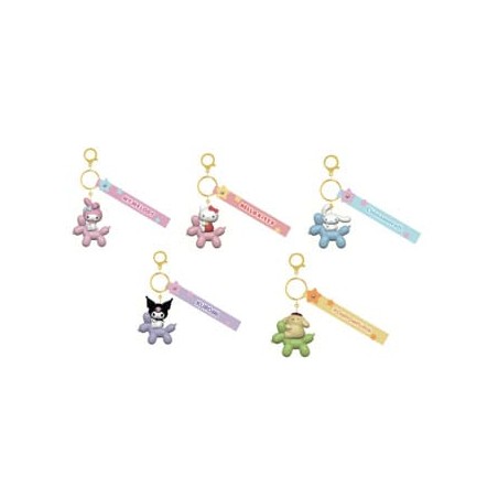 Sanrio Balloon Series Keychain with Hand Strap Hello Kitty and Friends Display (12) | 4895217563105
