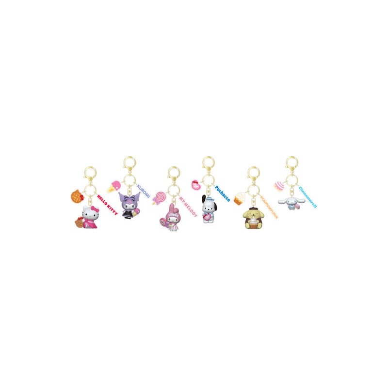 Sanrio Tea Party Series Keychain with Hand Strap Hello Kitty and Friends Display (12) | 4895217563204