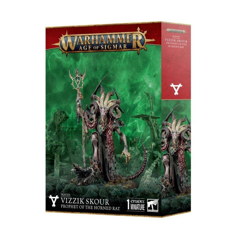 Warhammer Age of Sigmar - Skaven : Vizzik Skour, Prophète du Rat Cornu