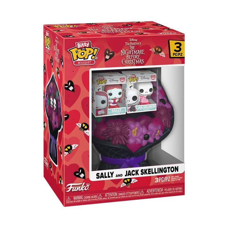 The Nightmare Before Christmas Bitty POP! Bouquet Vinyl Figure 2-Pack Sally & Jack Skellington (Valentine) 4 cm | 0889698878111