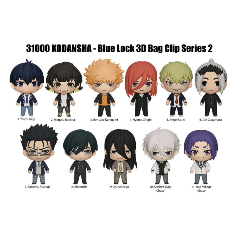 Blue Lock 3D Foam Bag Clips Series 2 Display (24) | 0077764310003