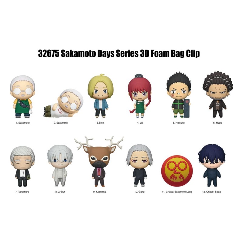 Sakamoto Days 3D Foam Bag Clips Series 2 Display (24) | 0077764326752