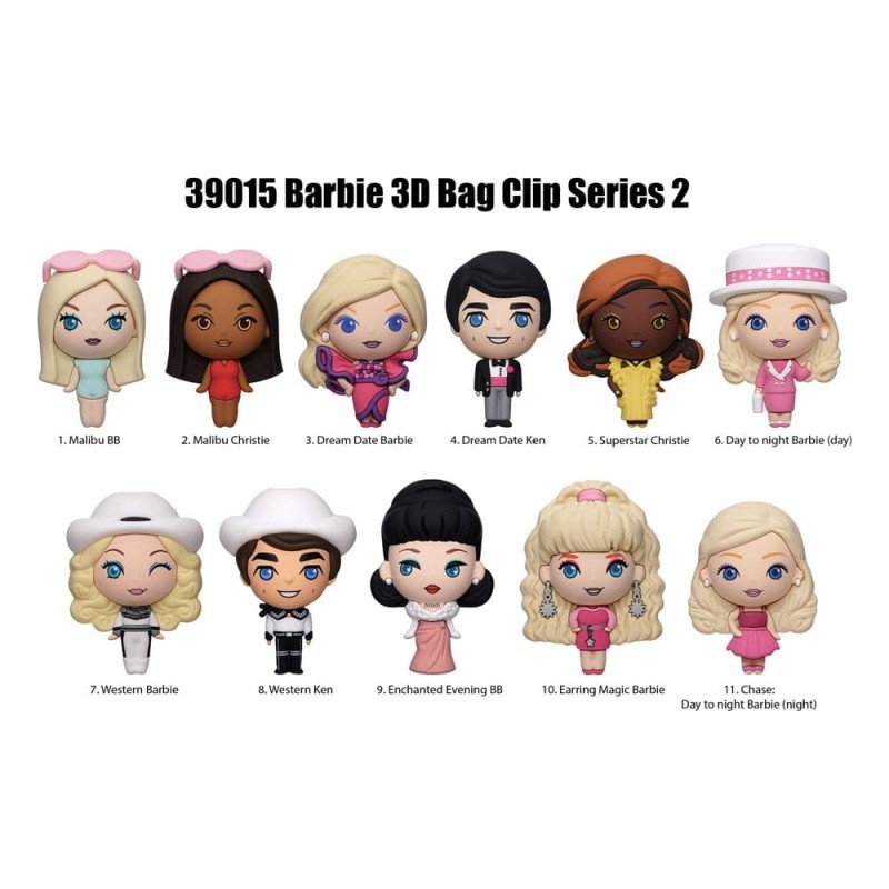 Barbie 3D Foam Bag Clips Series 2 Display (24) | 0077764390159