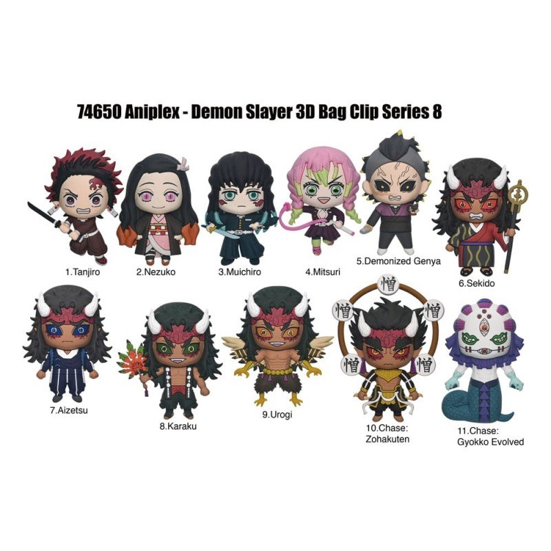Demon Slayer Season 3 3D Foam Bag Clips Series 8 Display (24) | 0077764746505