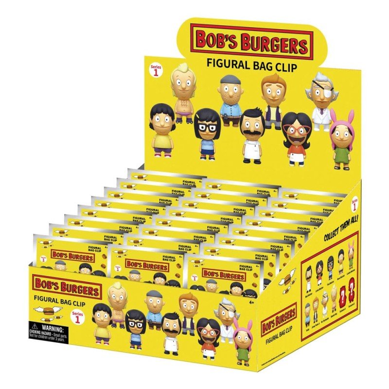 Bob's Burgers 3D Foam Bag Clips Series 1 Display (24) | 0077764859854