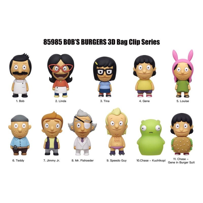 Bob's Burgers 3D Foam Bag Clips Series 1 Display (24) | 0077764859854