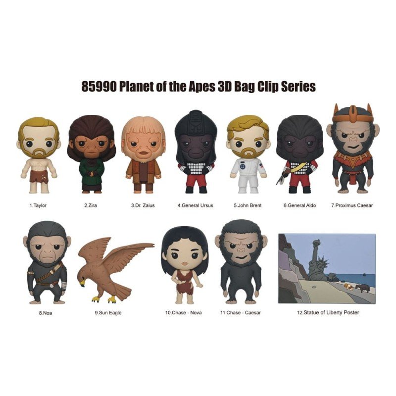Planet of the Apes 3D Foam Bag Clips Series 1 Display (24) | 0077764859908