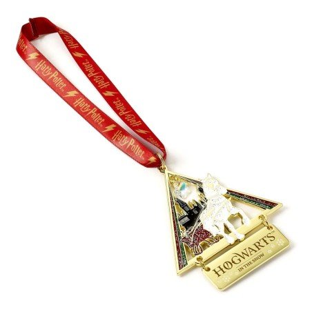 Harry Potter tree ornament Hogwarts in the Snow (Golden Tone) | 5055583462405