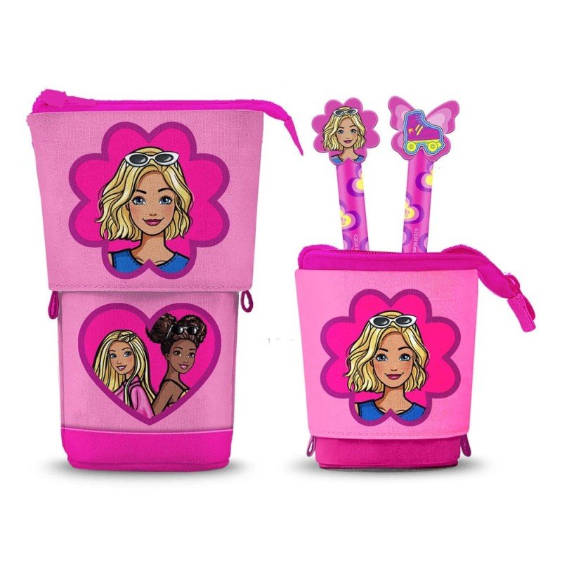 Barbie Pop Up Pencil Case with 2 Erasable Gel Pens | 8445118087918