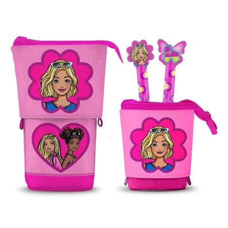 Barbie Pop Up Pencil Case with 2 Erasable Gel Pens | 8445118087918