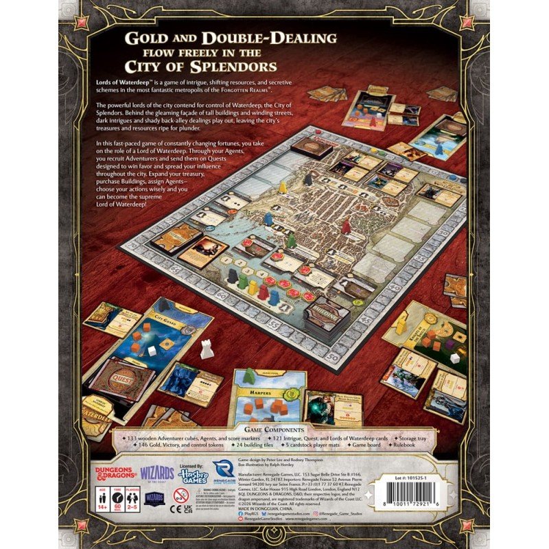 Dungeons & Dragons jeu de plateau Lords of Waterdeep *ANGLAIS* | 0810011729216