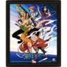 One Piece Poster effet 3D encadré "Straw Hat Pirates Assault" 26 x 20 cm
