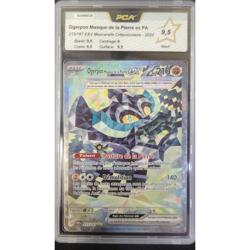 PCA - Pokémon TCG - Ogerpon Masque de la Pierre ex FA n°215/167 - E&V Mascarade Crépusculaire - 2024 | 53062316